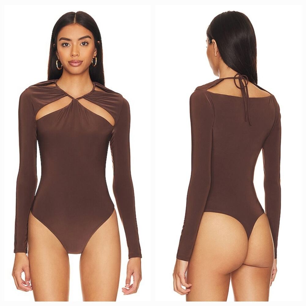 Lovers and Friends Delilah Bodysuit in Espresso Brown XS